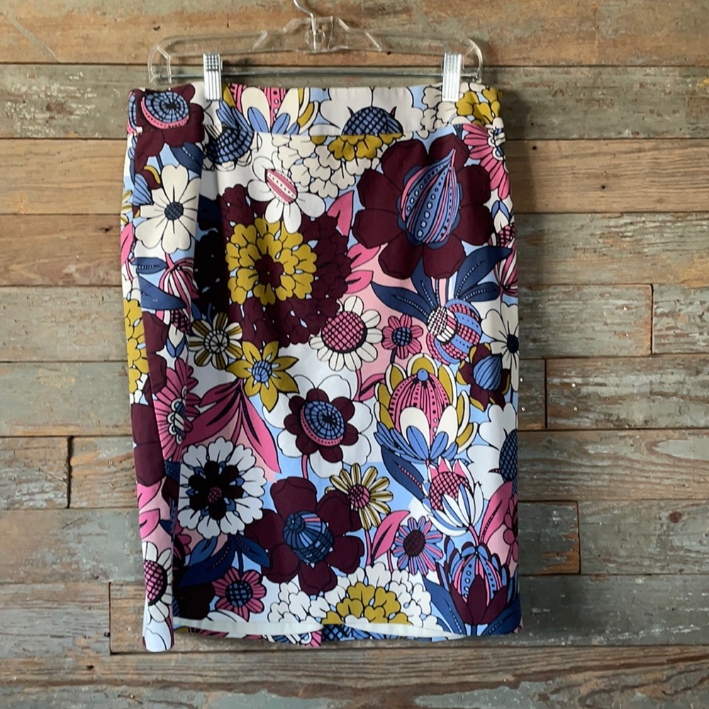 Ann Taylor Factory  floral back zip skirt size 12